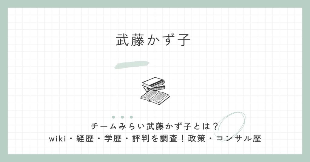 武藤かず子,チームみらい,wiki,経歴,学歴,評判,衆院選,コンサル,政策